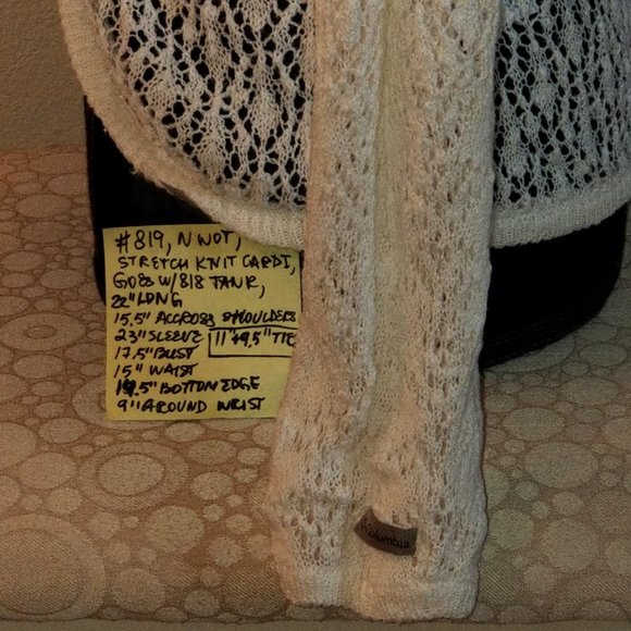 🌍#819 NWOT Columbia PS White Eyelet Cotton Cardigan - Picture 13 of 16